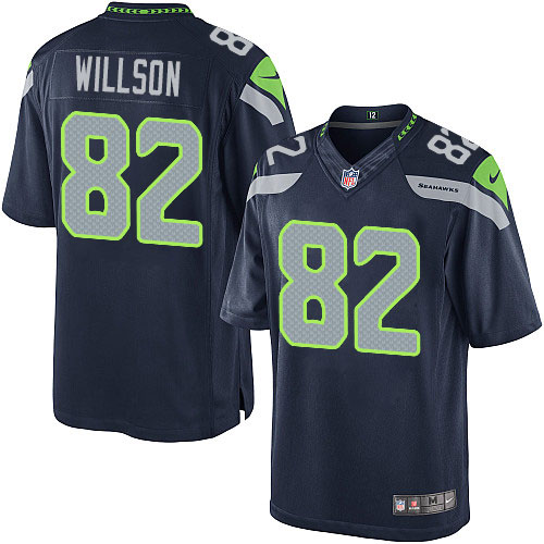 Men's Limited Luke Willson Nike Jersey Navy Blue Home - #82 NFL Seattle Seahawks
